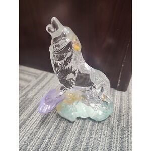 Princess House Wonders Of The Wild‎ 24% Lead Crystal Wolf Figurine GERMANY
